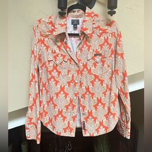 Lucky Brand Dungarees America western velvet long sleeve button down shirt